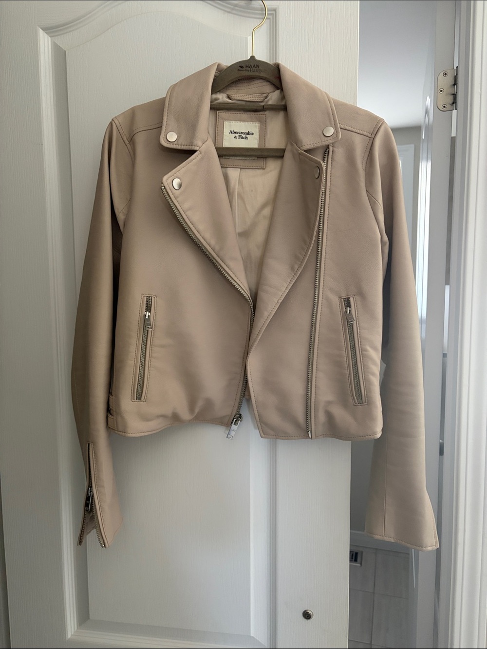 Abercrombie & Fitch Taupe Moto-Style Jacket